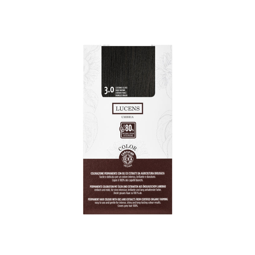 LUCENS UMBRIA LUCENS PERMANENT HAIR COLOR 3.0 CASTANO SCURO 145ML – online store