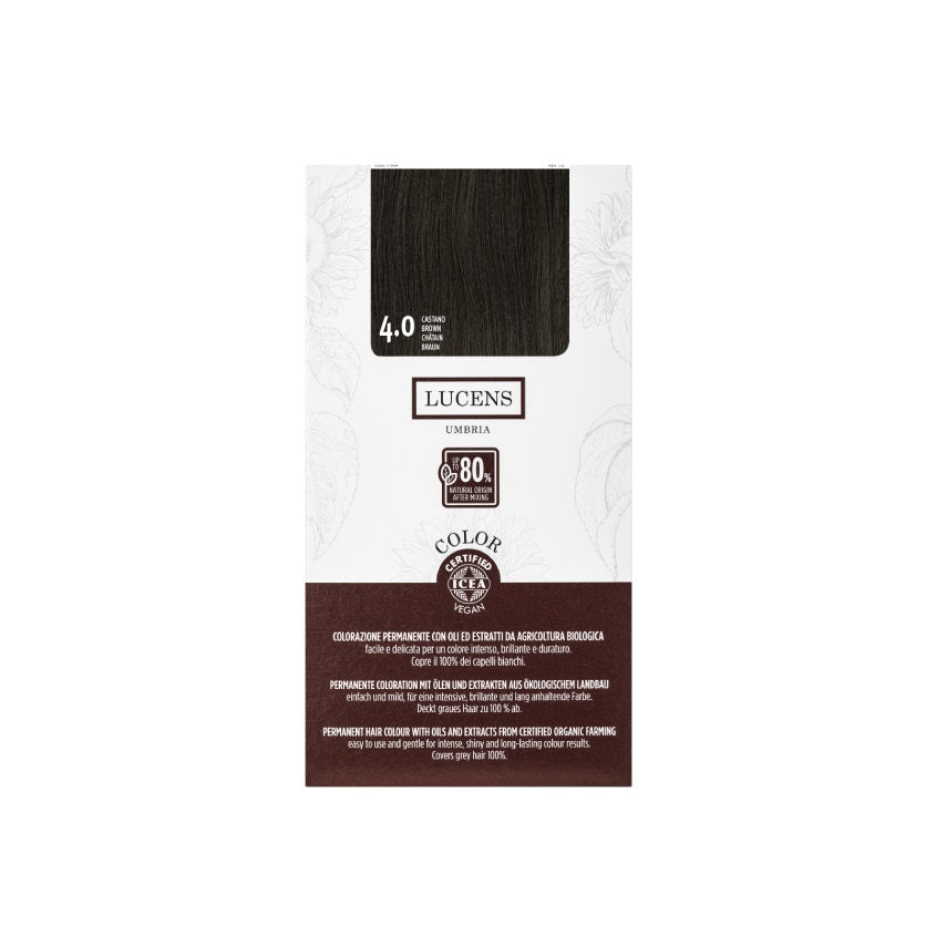 LUCENS UMBRIA LUCENS PERMANENT HAIR COLOR 4.0 CASTANO 145ML – online store