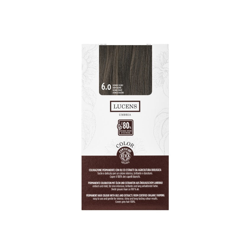 LUCENS UMBRIA LUCENS PERMANENT HAIR COLOR 6.0 BIONDO SCURO 145ML