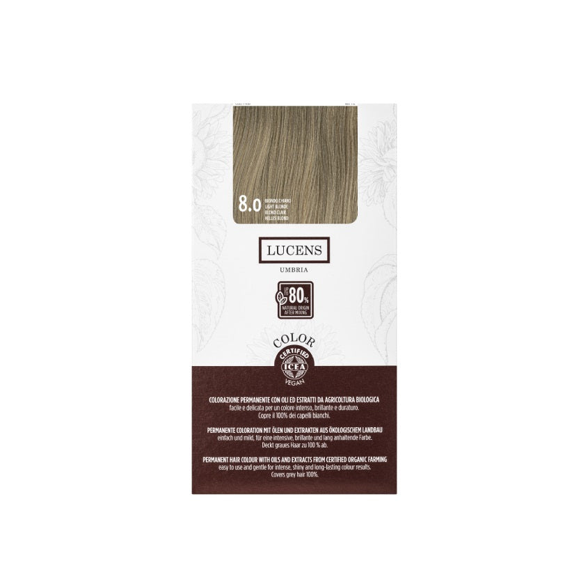 LUCENS UMBRIA LUCENS PERMANENT HAIR COLOR 8.0 BIONDO CHIARO 145ML – متجر إلكتروني