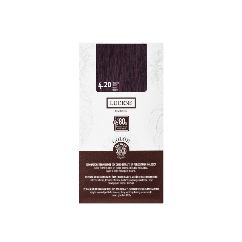 LUCENS UMBRIA LUCENS PERMANENT HAIR COLOR 4.20 VIOLETTO 145ML – متجر إلكتروني