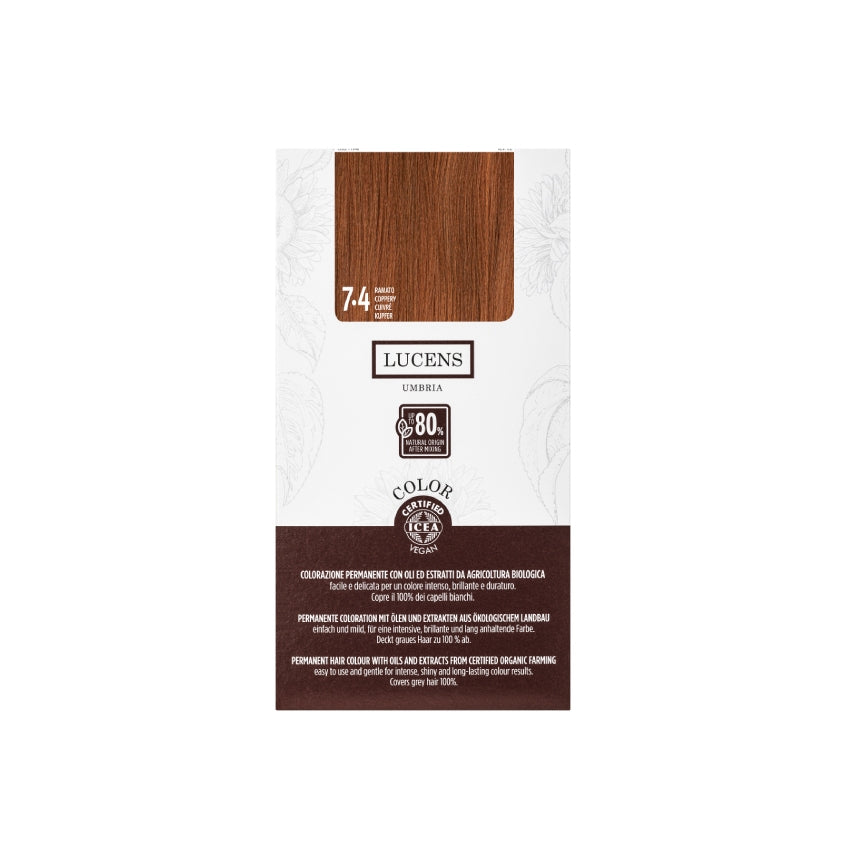 LUCENS UMBRIA LUCENS PERMANENT HAIR COLOR 7.4 RAMATO 145ML – online store