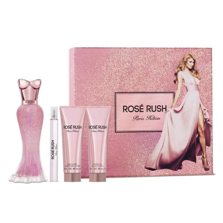 PARIS HILTON SET (ROSE EDP 100 ML+10 ML MINI EDP+BODY LOTION 90 ML+SHOWER GEL 90 ML )