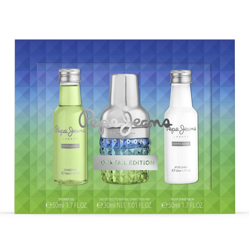 PEPE JEANS COCKTAIL EDITION FOR HIM SET(EDT 30ML+SG 50ML+AFTER SHAVE 50ML)