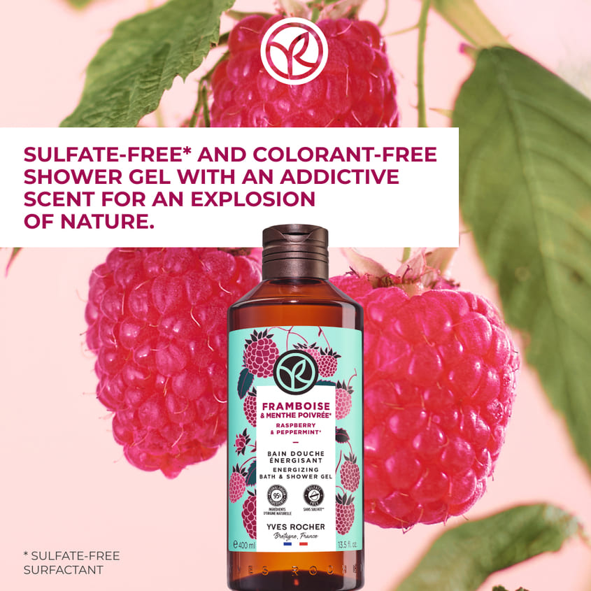 Energizing Bath And Shower Gel Raspberry & Peppermint